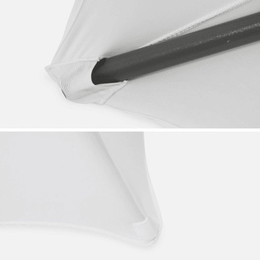 Mesa de recepção dobrável de aço com capa de proteção, set de 4, Gala + cobertura x4, Branco, 81x81x110 cm