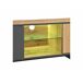 Efecto mueble de TV con mampara de cristal LED Efecto mueble de TV con mampara de cristal LED Gris/ Madera