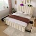 Cama de matrimonio de lino con 4 cajónes 168x215 Cama de matrimonio de lino con 4 cajónes 168x215 Beige