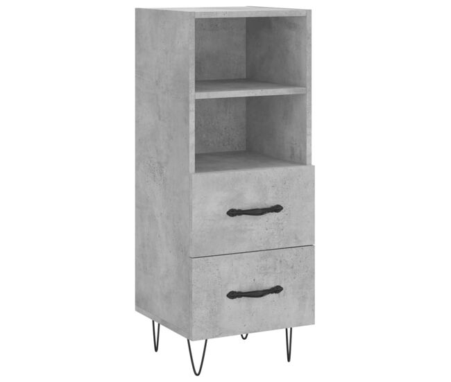 Vidaxl aparador de madera contrachapada gris hormigón 34,5x34x90 cm