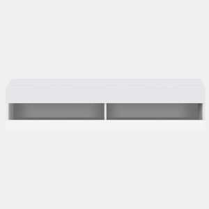Móvel TV LED com iluminação LED com muito espaço de arrumação 140x40x30,5cm branco