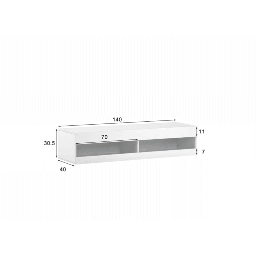 Móvel TV LED com iluminação LED com muito espaço de arrumação 140x40x30,5cm branco Móvel TV LED com iluminação LED com muito espaço de arrumação 140x40x30,5cm branco