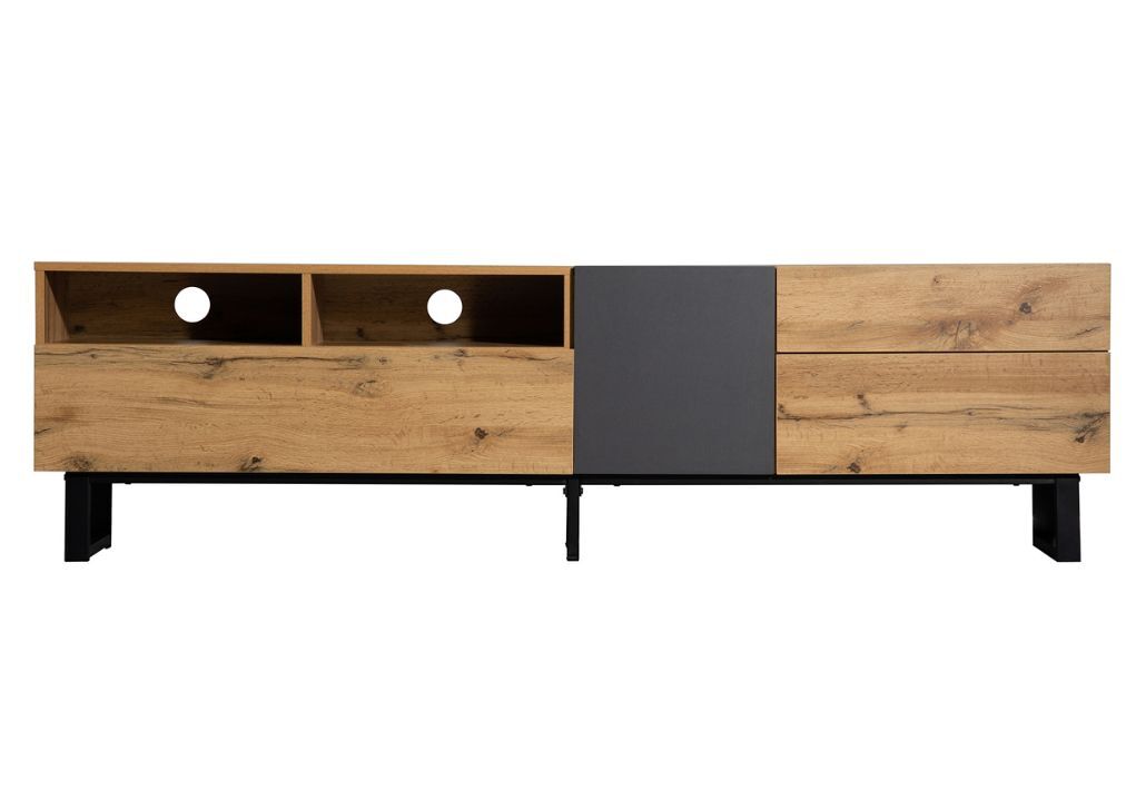 Mueble de TV moderno en colores contrastantes
