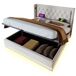 Cama de matrimonio de algodón con almacenaje 150x210 Cama de matrimonio de algodón con almacenaje 150x210 Beige