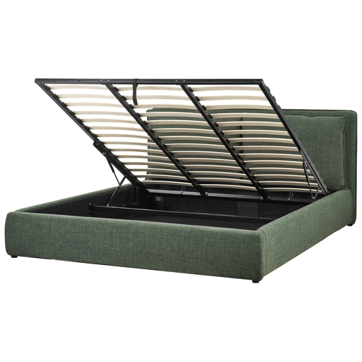 Cama baú Tecido BAJONNA 180 x 200 cm Verde escuro