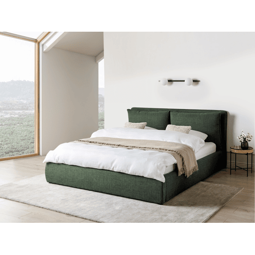Cama baú Tecido BAJONNA 180 x 200 cm Verde escuro