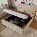 Cama de matrimonio de lino con almacenaje 150x216 Cama de matrimonio de lino con almacenaje 150x216 Beige