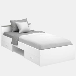 Cama Village Youth 2 Gavetas 1 Oca Branco e Cinza Quarto Infantil 90x200 cm