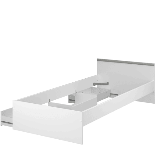 Cama Village Youth 2 Gavetas 1 Oca Branco e Cinza Quarto Infantil 90x200 cm Cama Village Youth 2 Gavetas 1 Oca Branco e Cinza Quarto Infantil 90x200 cm