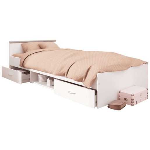 Cama Village Youth 2 Gavetas 1 Oca Branco e Cinza Quarto Infantil 90x200 cm Cama Village Youth 2 Gavetas 1 Oca Branco e Cinza Quarto Infantil 90x200 cm
