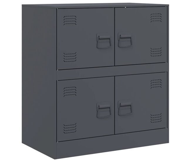 Vidaxl aparador de acero antracita 67x39x73 cm