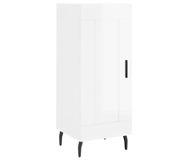 Vidaxl aparador de madera contrachapada blanco brillante 34,5x34x90 cm