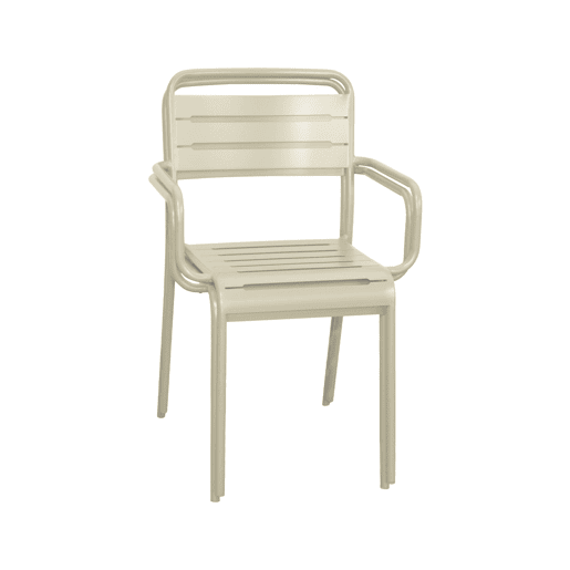 Cadeira de jardim em aço, set de 2, Amelia, Beige, 50.4x53x79.5 cm
