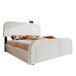 Cama de matrimonio de piel sintética con 4 cajónes 170x208 Cama de matrimonio de piel sintética con 4 cajónes 170x208 Blanco