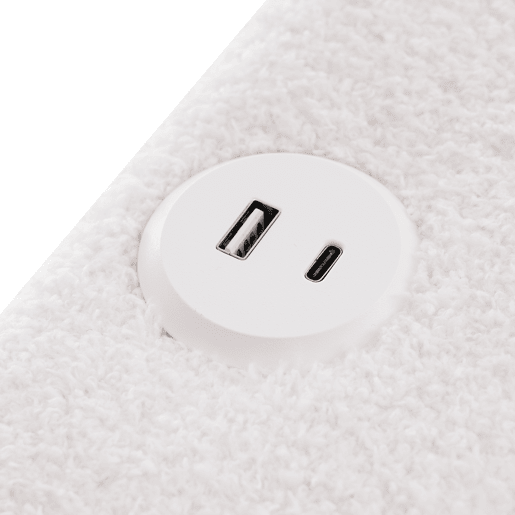Cama de casal de pele sintética 160x200cm com 4 gavetas,luz led,branco