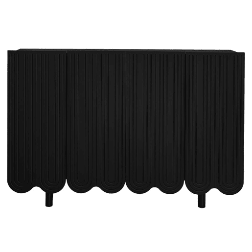 Aparador preto de 4 portas com padrão e arrumação 120*37,5*80,8 cm
