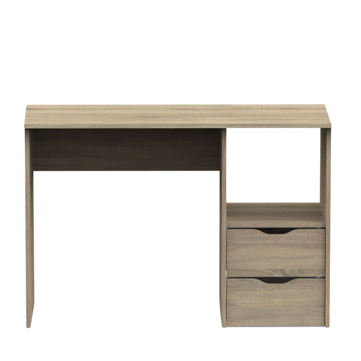 Mesa escritorio estudio oficina eko con 2 cajones en color roble 76x115x50 cm