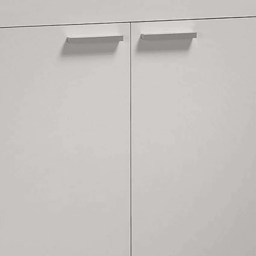 Armário de banheiro Sabela estilo contemporâneo em branco brilhante com 2 gavetas e 2 portas 80x80x45 cm (pia de PMMA)