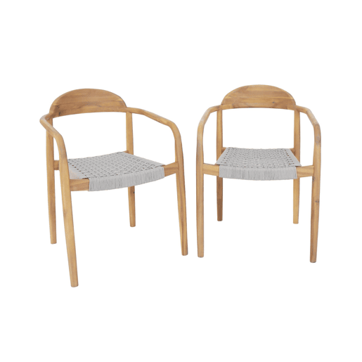 Cadeira de madeira de acácia, set de 2, Cerina, Beige, 55.5x55x79 cm