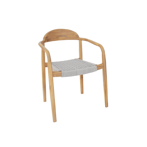Cadeira de madeira de acácia, set de 2, Cerina, Beige, 55.5x55x79 cm
