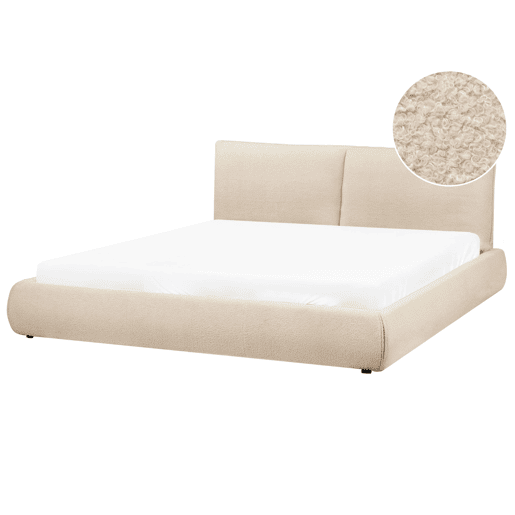 Beliani Cama de água Bouclé VINAY Beliani Cama de água Bouclé VINAY