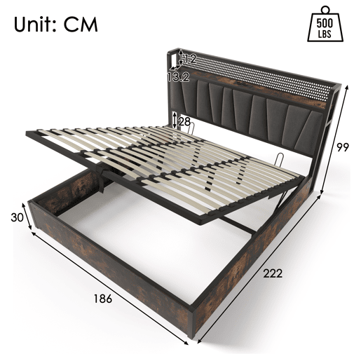 Cama de casal de linho 180x200cm com armazenamento,cinzento Cama de casal de linho 180x200cm com armazenamento,cinzento