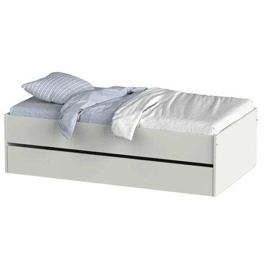 Cama de rodízio 105x190 cm, Cama de rodízio grande, Cama de casal Terai Youth branca Cama de rodízio 105x190 cm, Cama de rodízio grande, Cama de casal Terai Youth branca