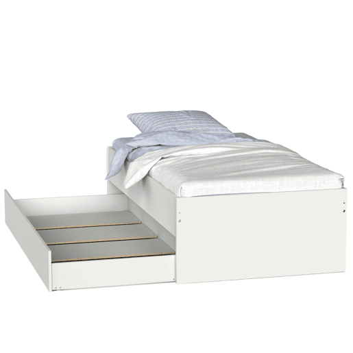 Cama de rodízio 105x190 cm, Cama de rodízio grande, Cama de casal Terai Youth branca Cama de rodízio 105x190 cm, Cama de rodízio grande, Cama de casal Terai Youth branca