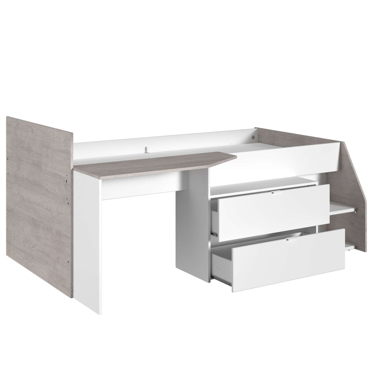 Cama valky con escritorio 2 cajones habitación infantil en varios colores dormitorio mueble 90x200/190 cm