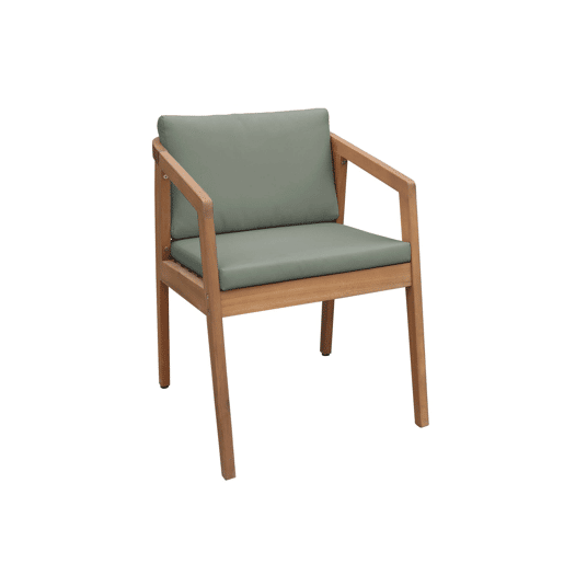 Cadeira de jardim em madeira de acácia, set de 2, Zamara, Verde caqui, 53x62x73 cm