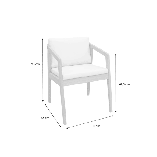 Cadeira de jardim em madeira de acácia, set de 2, Zamara, Verde caqui, 53x62x73 cm