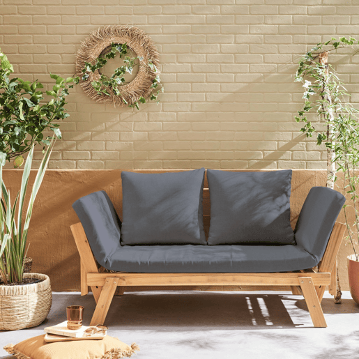 Banco de jardim de 23 lugares, Jalance, Cinza, 200x75.5x38 cm
