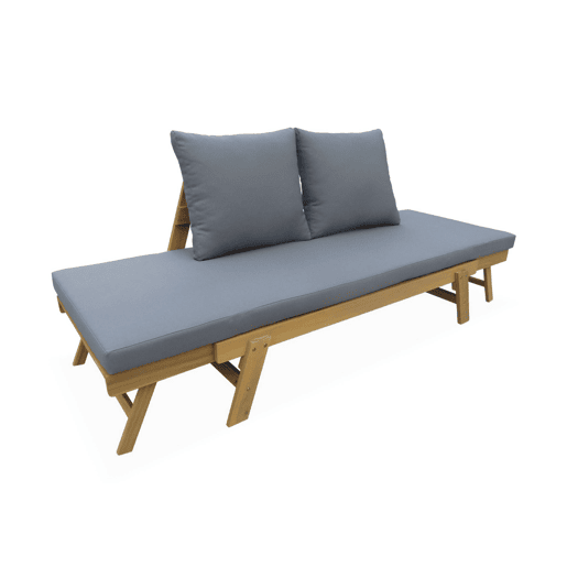 Banco de jardim de 23 lugares, Jalance, Cinza, 200x75.5x38 cm