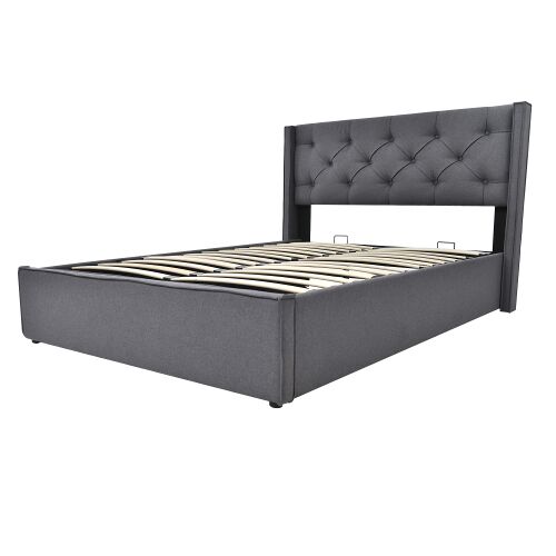 Cama de matrimonio de algodón con almacenaje 171x203