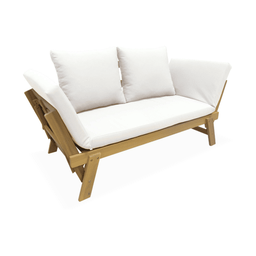 Banco de jardim de 23 lugares, Jalance, Beige, 200x72x74.5 cm