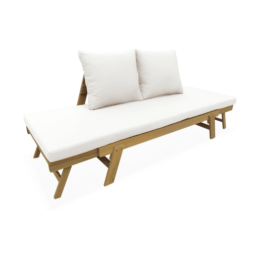 Banco de jardim de 23 lugares, Jalance, Beige, 200x72x74.5 cm