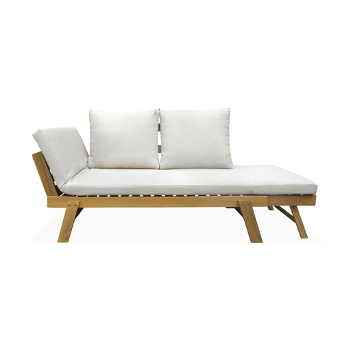 Banco de jardim de 23 lugares, Jalance, Beige, 200x72x74.5 cm