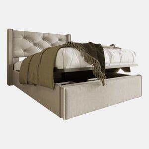 Cama de solteiro de algodão 90x200cm com armazenamento,cinza claro