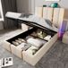 Cama individual de lino con almacenaje Cama individual de lino con almacenaje Beige