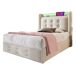 Cama individual de algodón y lino con almacenaje 91x222 Cama individual de algodón y lino con almacenaje 91x222 Beige