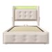 Cama individual de algodón y lino con almacenaje 91x222 Cama individual de algodón y lino con almacenaje 91x222 Beige