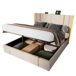 Cama de matrimonio de lino con almacenaje 166x217 Cama de matrimonio de lino con almacenaje 166x217 Beige
