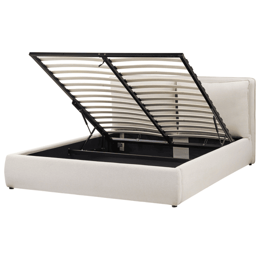 Cama baú Tecido BAJONNA 160 x 200 cm Creme