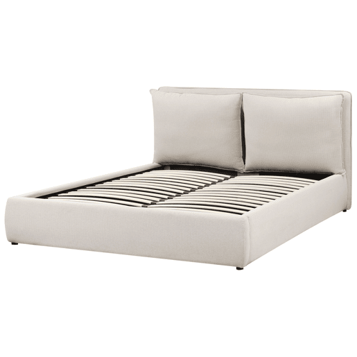 Cama baú Tecido BAJONNA 160 x 200 cm Creme