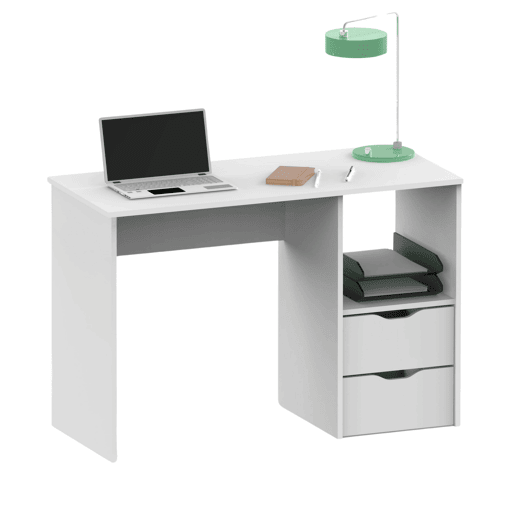 Mesa de escritório Eko Study com 2 gavetas em branco 76x115x50 cm