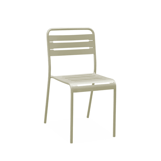Cadeira de jardim em aço, set de 2, Amelia, Beige, 44x52x79 cm