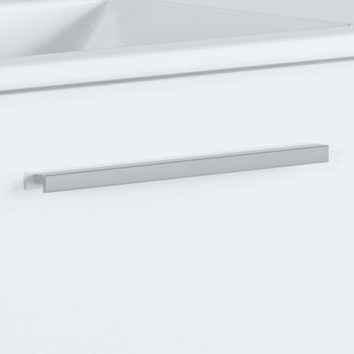 Armário de banheiro de parede estilo contemporâneo Aruba em branco com 2 gavetas e espelho 80x45x57 cm (sem pia)