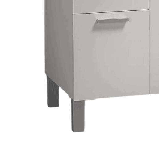 Móveis de banheiro Sabela estilo contemporâneo em branco brilhante com 2 gavetas e 2 portas 80x80x45 cm (pia de cerâmica)