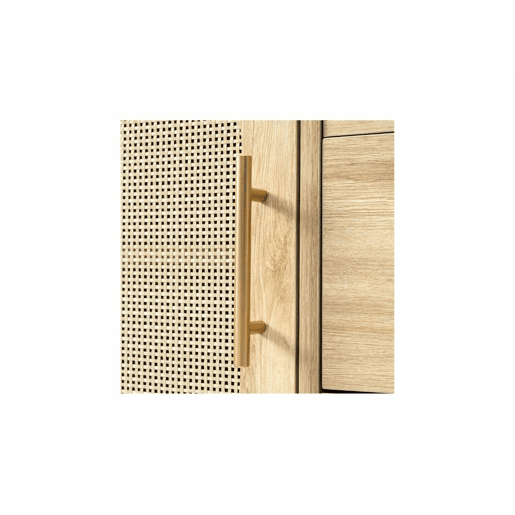Aparador em verga com efeito madeira de carvalho com 3 gavetas e 2 portas 120x40x74cm