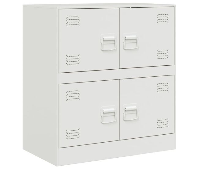 Vidaxl aparador de acero blanco 67x39x73 cm